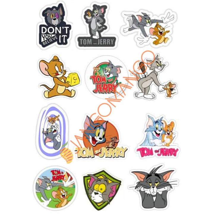 10 Pcs Tom and Jerry Cartoon Stickers Pack for Laptop and Phone DIY Stickers - JangoMango Store