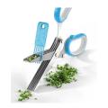 5 Layers Stainless Steel Kitchen Scissors Kitchen Tools Five Blue Onion Cut Multifunction Knife. 
