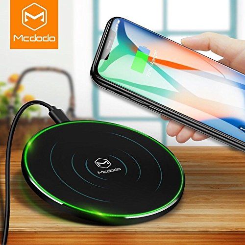 Mcdodo LED Wireless Fast Charger Charging 10W Pad for iPhone X, 8/8 Plus, Nexus 5/6 / 7, and Other Devices, Provides Fast-Charging for Galaxy S8/ S8+/ S7 / S7 Edge / S6 Edge+, and Note 5 (White)