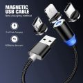 Original Nylon Braided Magnetic Charging Cable with LED For - Micro USB Android - iPhone - Type C. 