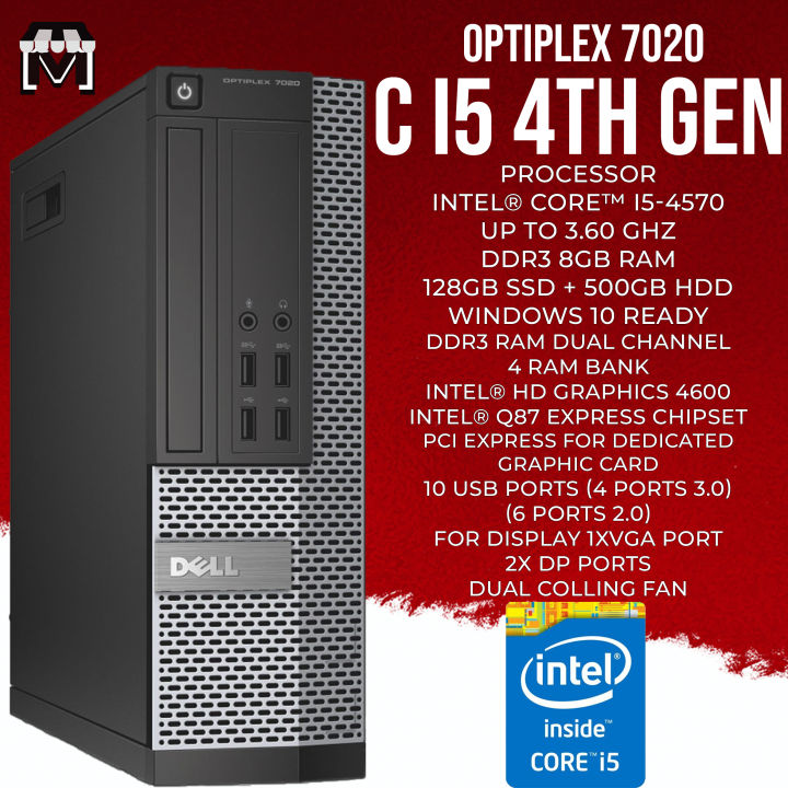 Core%20i5%204th%20Generation%203.2Ghz%20up%20to%203.6Ghz%204Core%20DDR3%208GB%20RAM%20128GB%20M.2%20SSD%20500GB%20HDD%20Optiplex%207020%20Desktop%20Windows%2010%20Ready%20-%20Image%203