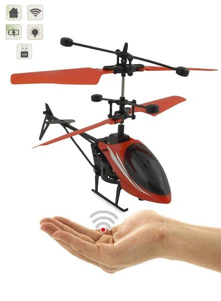 Induction Type Hand Sensor Flying Helicopter For Kids RED Color 100% Orignal Product