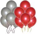 Happy Birthday Silver & Red Theme Set ( Including Red Birthday Foil Balloon-30 Balloons Red & Silver -Silver Curtains 6 Feet Length & 3.5 Feet Width -2 pc silver stars & 2 pc Red Hearts ) Birthday & Party Items -Red Birthday Themes Birthday Decorations. 