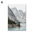 Mountain Lake Scenery Canvas Painting Living Room Wall Art Picture Poster Decor. 