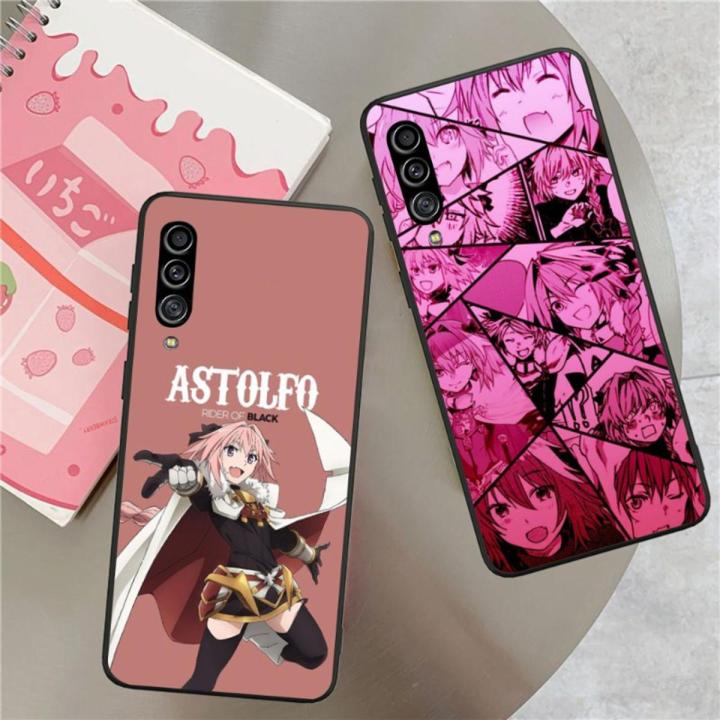Astolfo Anime Girl Phone Case For Samsung Galaxy S6 S7 S8 S9 S10 S21 S22 Plus Ultra Soft Black Phone Cover