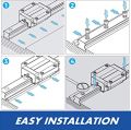 Linear Rail Guide500mm Linear Sliding Gide with MGN12H Carriage Block for DIY Printer and CNC Machine. 
