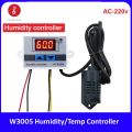 W3005 Humidity & Temperature Controller | AC 220V | Automatic Hygrostat & Thermostat | Digital Sensor Display | Greenhouse, Incubator, Industrial & Home Use. 
