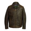 Vintage Black & Brown Classy Real Leather Trucker Jacket For Men. 