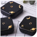 Lymouko High Quality Moon Star Space Black with Mirror Contact Lens Case for Women Kit Holder Portable Contact Lenses Box. 
