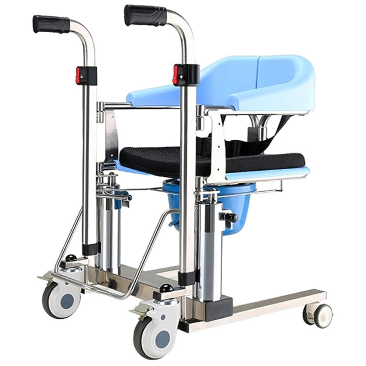 Patient Transport Wheelchair Lightweight Folding Transfer Nursing Lift Transfer Wheelchair Bathroom Wheelchair for Adults 180 Split Seat for Seniors Daraz.pk