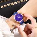 Clock Ladies Quartz Wristwatches Leather Band Elegant Rhinestones Love Mark Black Dial Casual Bracelet Watch Woman. 