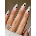 Reusable prosthetic finger artificial wear repressable nail art long round ballerina 24P detachable head nail full coverage nail finish. 