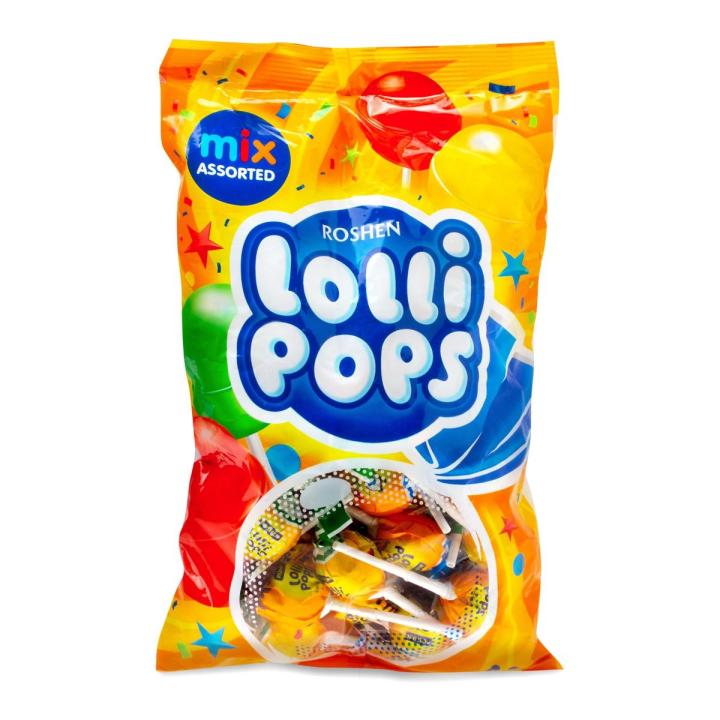Roshen Hard Candy Lollipops with Cocktail Flavor, 1kg (54pcs)