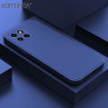 Hontinga for Infinix Smart 6 HD Back Cover Simple Candy Color Square Edge Liquid Silicone Phone Case. 