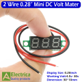 Pack of 1/ 3 Pcs 0.28 Inch 2 wires 4.5-30V Mini Digital Voltmeter Voltage Tester Meter Red LED Screen meter by electrica. 