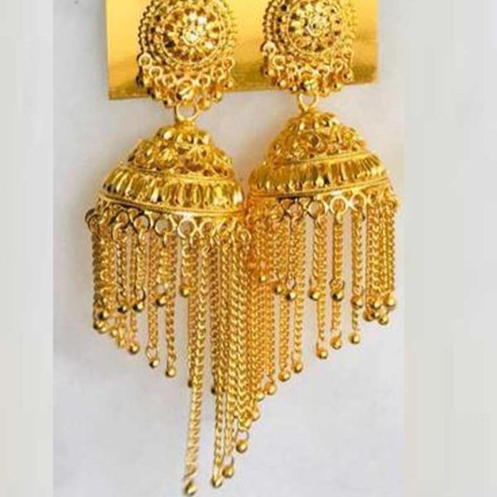 Zeverat Golden Big Jhumka Earrings Jewelry Set For Women ZV3768