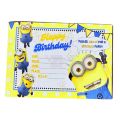 Minions Invitation Cards - 4 Inch By 3 Inch - Invitation Cards - Minions Theme - Yellow - Unisex - Pack Of 8. 