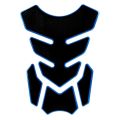 Motorcycle 3D Fuel Tank Pad Decals, Sticker Black Dotted with Blue Outline. 