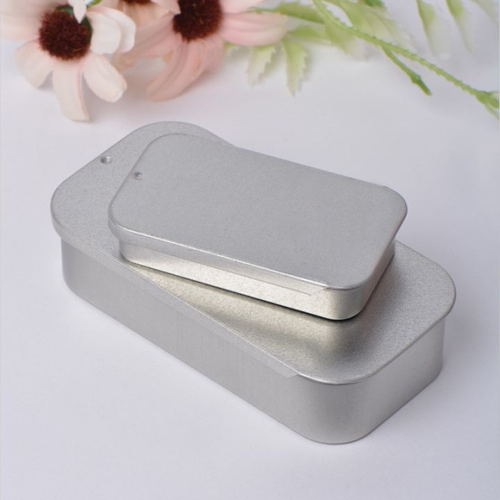 Slide Rectangular Empty Storage Box Wedding Jewelry Cases Portable Tin Boxes Anti-rust Container Mini Iron Box 1Pcs