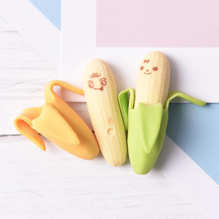 2PCS/set Cute Banana Eraser Office School Eraser School Gift Stationery Supplies