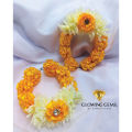 Artificial Flower Gajra Bangles - kangan Pair For Wedding, Engagement, Maiyon, Mehndi - Reuseable - Bride Colour Gajray - Fancy Bridal Gajray. 