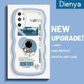 dienya For Honor V30 Pro Case Cartoon Space Astronaut Colorful Lovely Cream Wave Border Soft Clear Shockproof Phone Cases. 
