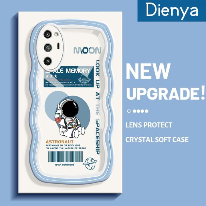 dienya For Honor V30 Pro Case Cartoon Space Astronaut Colorful Lovely Cream Wave Border Soft Clear Shockproof Phone Cases
