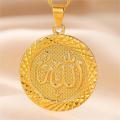 [ New ] Gold Plated Ala Pendant Necklace Jewelry round Oval Pendant Chain Male Couple Middle East Get Goods Ornament. 