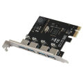 4 Port USB 3.0 PCI-E Expansion Card PCI Express PCIe USB 3.0 HUB. 