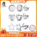 ORSA JEWELS 925 Sterling Silver Romantic 6 MM Heart Earring 14K Gold Plated for Women Earrings Gold Jewelry Birthday Gift APE43. 