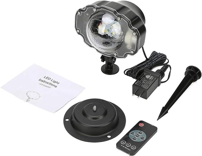 Snowfall LED Lights IP65 Waterproof Mini Christmas Snowflake Projector Lamp Indoor Outdoor New Year Decoration Light with RF Remote & Timer(High Brightness)