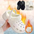 New Furry Croc Liners Insoles Inserts For Fur Lined Shoes Clogs 1pair Slippers Plush Liner Winter Warm Plush Shoelace Cover. 