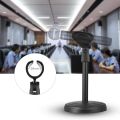 Adjustable Desk Microphone Stand Mic Holder with Clip Max. Height 345mm for Meetings Lectures Podcasts Black (Plastic Base). 