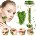 Gua Sha Facial Tools, Natural Gua Sha Scraping Massage Tool, Anti-Aging, Reduces Wrinkles, Facial Massager Tool, Body Massager tool, Green Guasha, Green Stone for Facial Body Skin for SPA Acupuncture Therapy Trigger Point Treatment. 