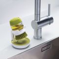 Dish Brush with Washing Up Liquid Soap Dispenser. 