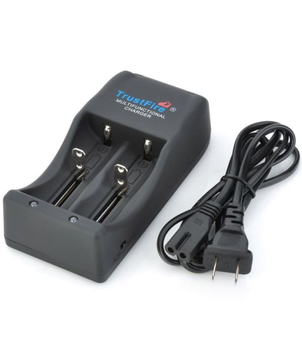 TrustFire TR-006 Dual-Slot Multi-functional Battery Charger for Li-Ion & LiFePO4 Batteries - Safe and Efficient Charging - Compatible with 10440, 18650, 26650, and More - AC 110-240V / DC 12V – For Traveling and Car charging option