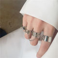 Punk Cool Hip Pop Rings Multi-layer Adjustable Chain Four Open Finger Rings Alloy Rings for Women Party Gift. 