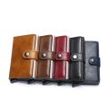 Automatic Metal Pop Up Card Holder Wallet for men and Women Slim PU Leather Wallet for men. 