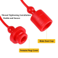 Male Dust Cap and Female Plug Cover Hydraulic Dust Caps/Plugs Fits Hydraulic Quick Disconnects Coupler ISO-B 3/4. 
