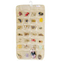 Efficient Hanging Jewelry Organizer with Embossed Pattern and 28 Clear PVC Pockets: Organize Your Jewelry in Style. 