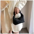PU Leather Handbag Trendy Half-Moon Shape Small Size Shoulder Bag Fashionable Design Casual Style Tote Bag for Traveling. 