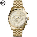 Michael Kors Lexington Chronograph Yellow Gold Dial Gold Stainless Steel Men's Watch MK-8281. 
