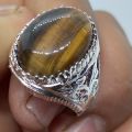 Pack of 2 Tiger Head Ring & Real Tiger Eye Stone ring for men Boys high quality. 
