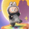 Rare POP MART Labubu – Rainbow Eyes (Hidden Edition) | 100% Original Designer Vinyl Figure with Dark Grey Furry Suit – Extremely Limited!. 