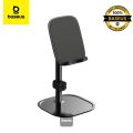 Baseus Phone Holder Stand For Table, Angle Adjustable Phone Holder Stand, Aluminum Stand Holder for Desk, Compatible with Mobile Phones & Tablets. 