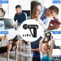 Blueidea Electric Fascial Massager Rechargeable Adjustable Back Muscle Massage Machine Gym Sports with 4 Heads, Black Instrument Deep Tissue Percussion Super Quiet Muscle Massager Chronic Pain Relief, Handheld Portable Fascia Massager Drill. 