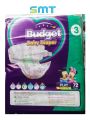 Budget Baby Diaper Medium 6-11kg (72 pcs). 
