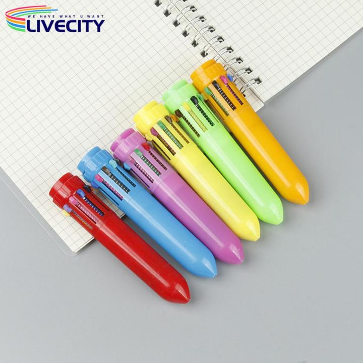 Push Type Pen Comfortable Grip 0.5mm Nibs Children DIY Scrapbooking Push Ballpoint Pen