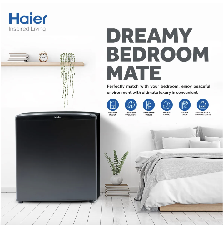 Haier mini fridge 66 Liters 2.3CF HR-66B Single door Refrigerator - Black