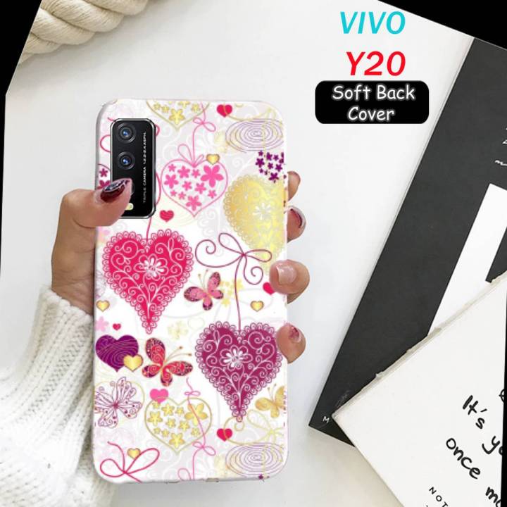 Vivo_Y20 Mobile Cover For Girls - Love Soft Case Cover